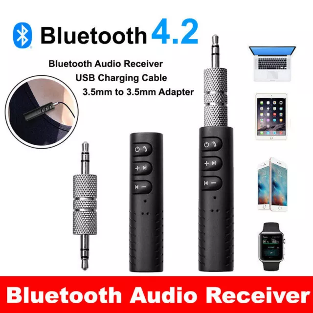 Wireless Bluetooth 3.5mm AUX Audio Music Receiver Stereo Home Car Kit Adapter