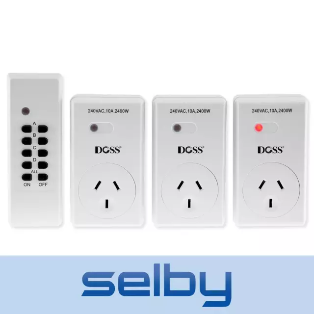 Remote Control Power Points 3-Pack 240V Australian Mains Outlets