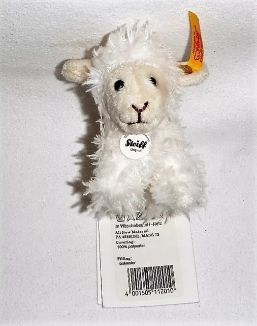 112010 Steiff Schlüsselanhänger Lamm 10cm stehend weiß wie neu mit Etikett