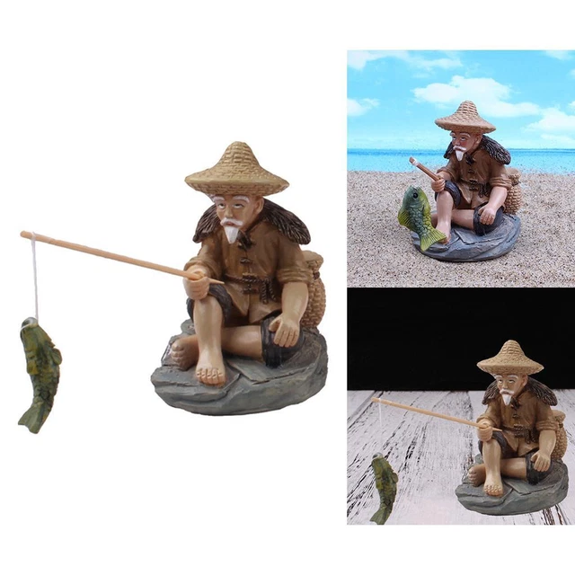 Lot De 2 Figurines Décoratives Pour Jardin - Grenouille Et Tortue Pêcheur - Mini étang - Décoration Balcon, Terrasse, Bassin - Résine