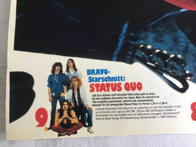 Status Quo Original BRAVO-Starschnitt von 1978 (nicht komplett, keine Kopien!)