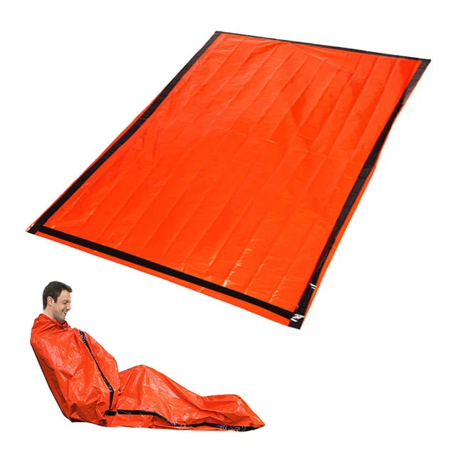 Sac De Couchage D'Urgence Léger - Sac De Survie Bivouac Avec Poncho Pluie, Couverture Chaleur & Sifflet De Secours - Idéal Randonnée & Catastrophes