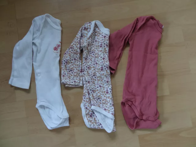 Set Langarmbodies von Name it Gr. 80 top Zustand Blumen rosa weiß