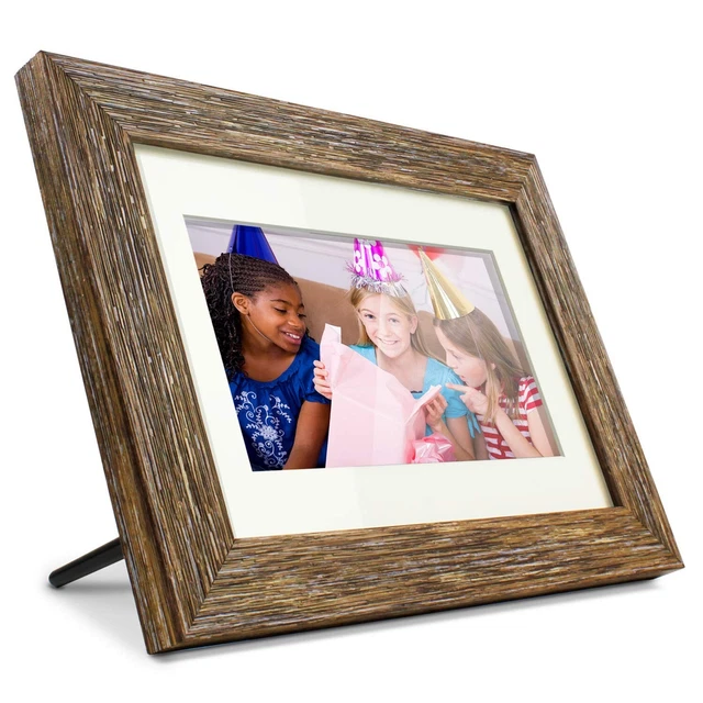 Aluratek 7" Distressed Wood Digital Photo Frame, Auto Slideshow Feature, USB/...