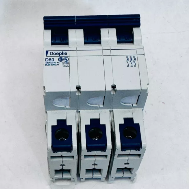 Doepke Dls8 3D60Um  Miniature Circuit Breaker D60 Amp 3Pole 480Y 277V Ac 3