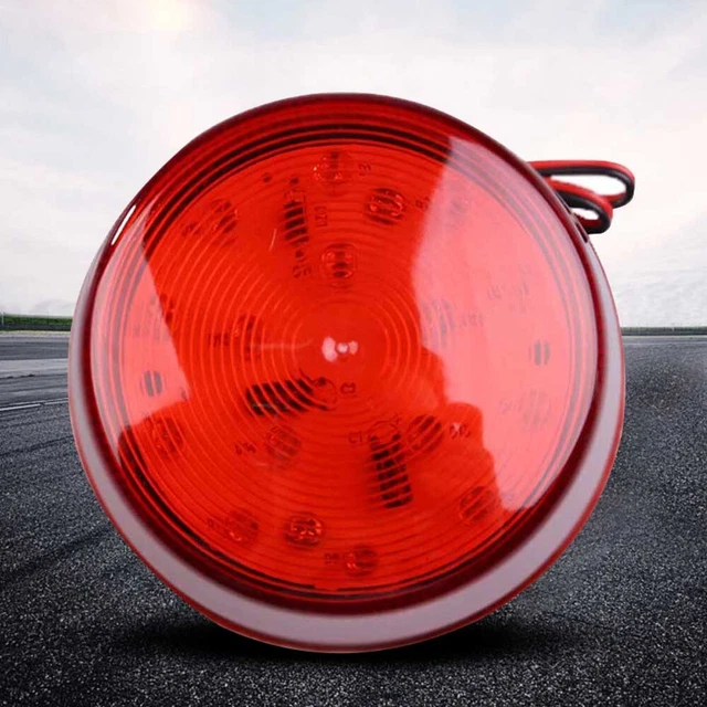 12V LED Alarma Señal de Seguridad Lámpara Advertencia Sirena con Luz Intermitente Roja (Roja)