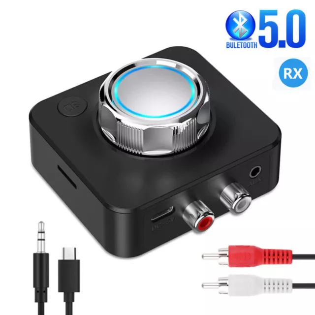 Bluetooth 5.0 Audio Receiver Bar Wireless Stereo Adapter 3.5mm AUX RCA Cable U