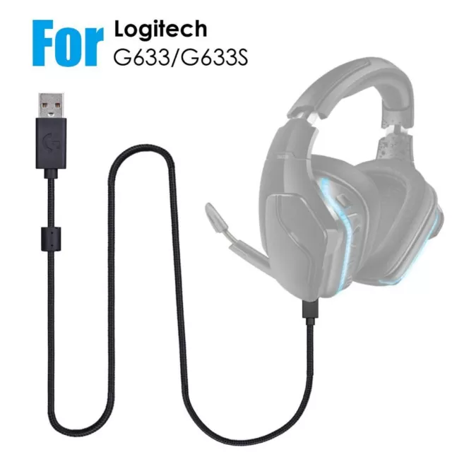 Nylon geflochtene Ladekabel Kopfhörer Ladegerät For Logitech G635 G633 G633S