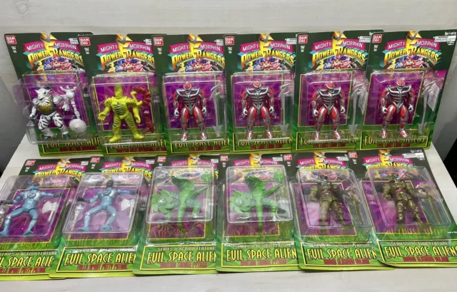 Lot of 12 Mighty Morphin Power Rangers Action Figures Evil Space Aliens 1994 New