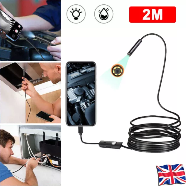 Waterproof USB Endoscope Borescope Snake Inspection Camera Android Mobile Phone