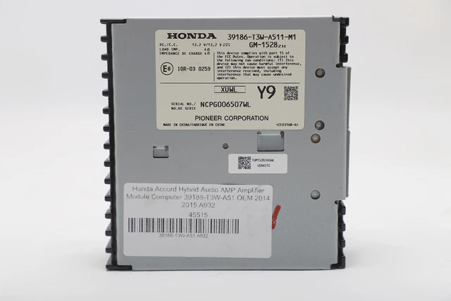 HONDA ACCORD 14-15 Hybrid Audio AMP Amplifier Module Computer 39186-T3W