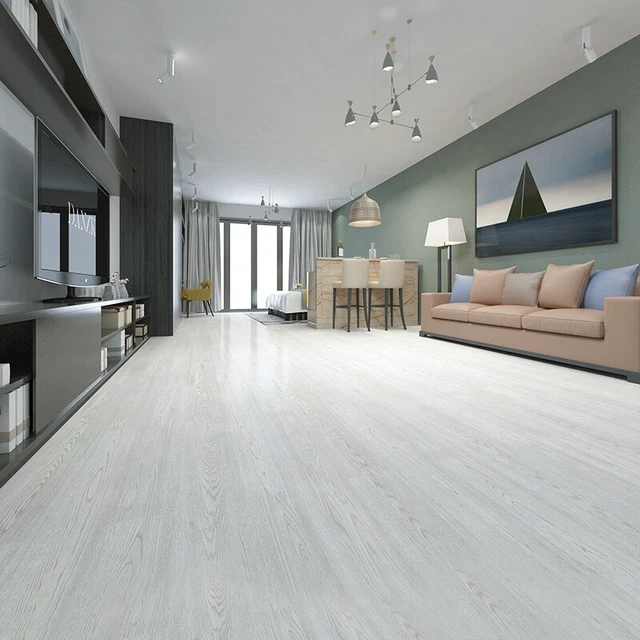 PEEL AND STICK Floor Tile Vinyl Wood Plank WhiteGrain SelfAdhesive