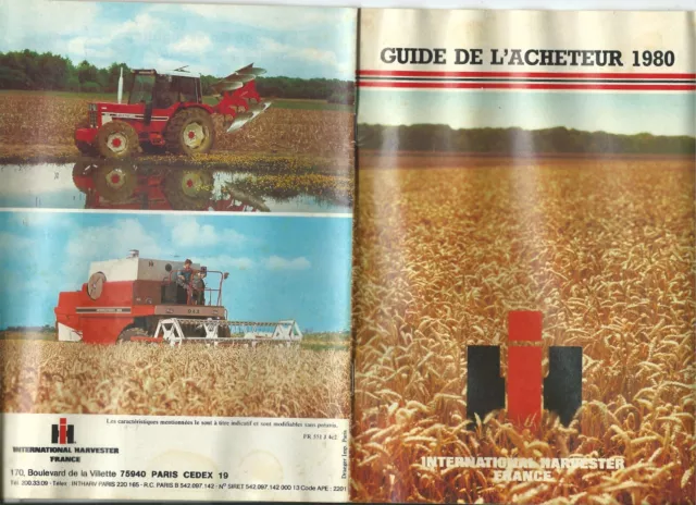 prospectus brochure prospekt IH INTERNATIONAL GUIDE DE L'ACHETEUR 1980 catalogue