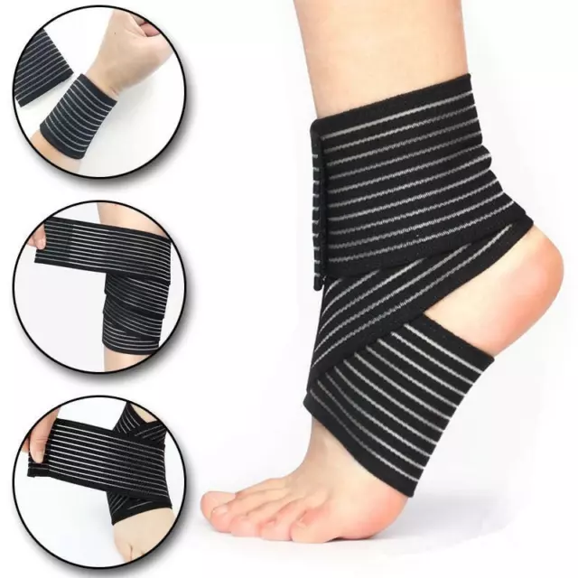 Ankle Brace Support Adjustable Bandage Sports Strap Elastic Wrap Protector AU