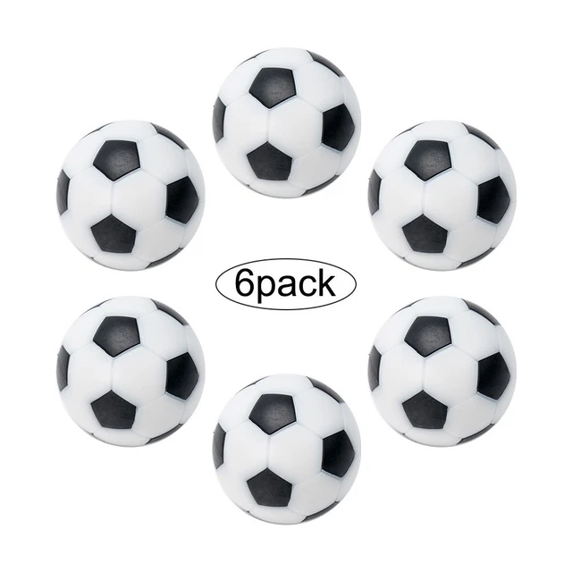 Ballons de remplacement de baby-foot 32 mm blanc et noir (paquet de 6)