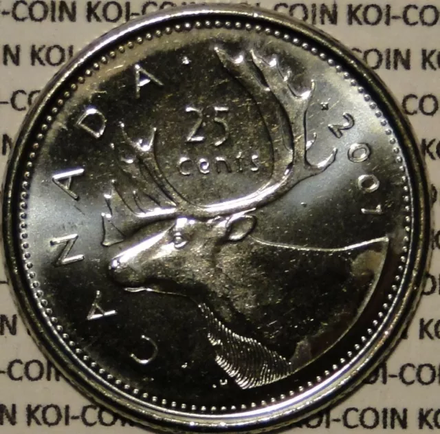 BU UNC Canada 2001 "P" quarter 25 cent 25c