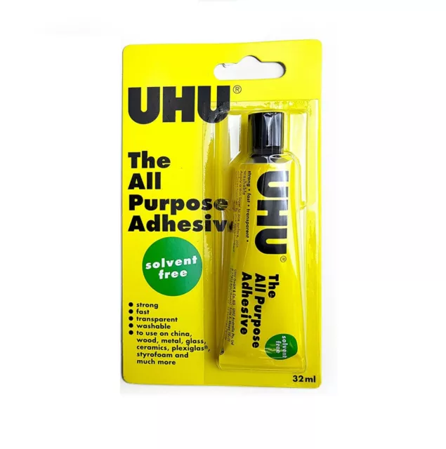UHU All Purpose Adhesive Solvent Free 32ml - Various Pack Sizes BUY 4 PAY FOR 3