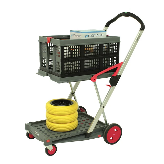 Carro plegable Clax con caja plegable gris/rojo 413615