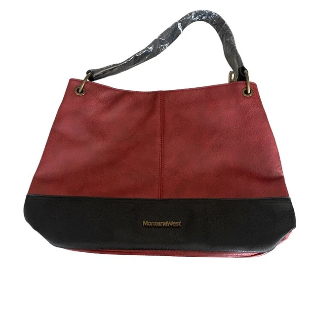 Montana West Women’s Concealed Carry Bag Purse Red Black New Nwot Leather