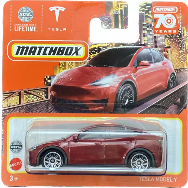 2020 TESLA MODEL Y Red Matchbox 70 Years MBX 2023 MB1280 Short Card 164 Toy Car £8.03 PicClick UK