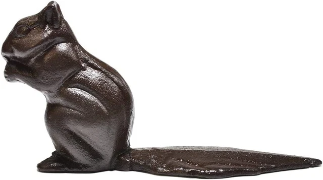 Sanpaint Door Stopper Wedge, Heavy Duty Cast Iron Decorative Chipmunk Door Stops