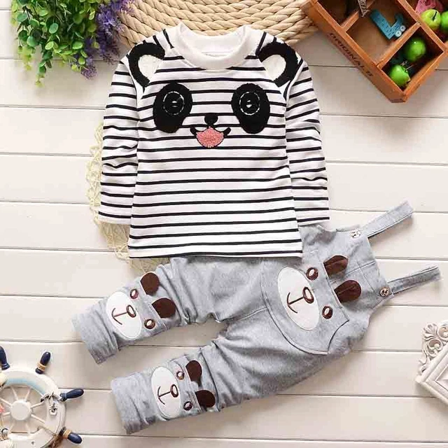 2 pz T-shirt top bambini bambini bambine + bretelle pantaloni set abiti 2