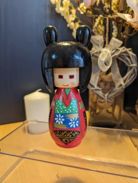 Hand Painted Japanese Kokeshi Doll 17cm High