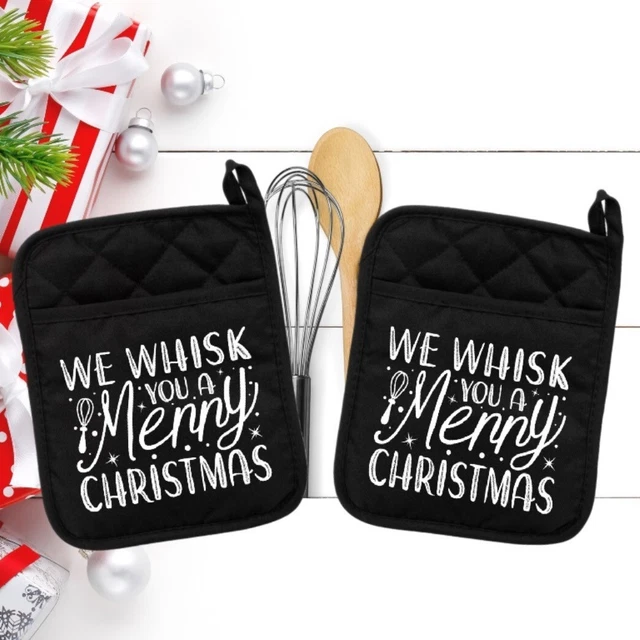 We Whisk You A Merry Christmas 2 - Portavasos - Horno Mitt - Hot Pad - neo039blk