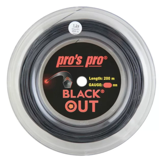 Pro's Pro BlackOut - Black 1.24mm  Tennis String  200m Strings