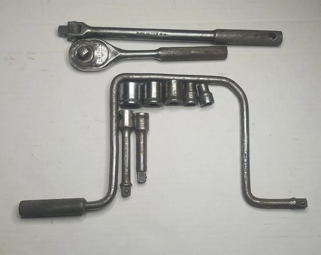 Vintage None Better plvmb proto 3/8" 1/4" Sockets breaker bar ratchet