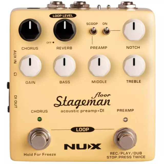 NUX NAP-5 Stageman Floor Acoustic Preamp DI Pedal NU-X