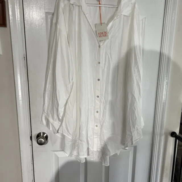 Knox Rose White Beach Cover Up. 2XL