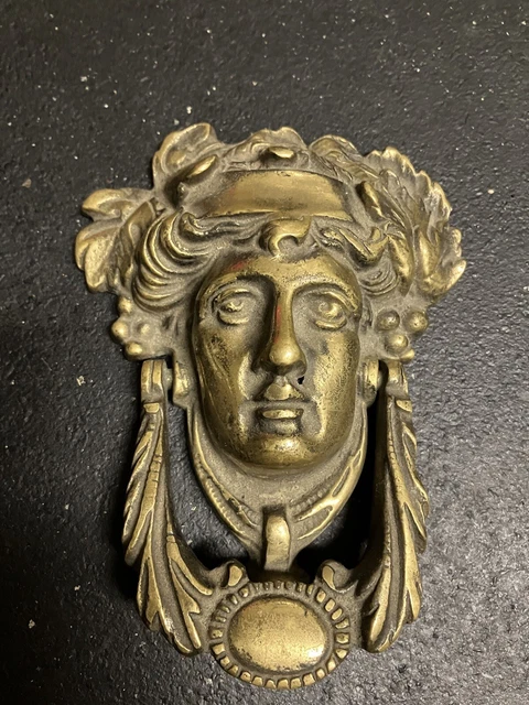 Large Cast Iron Antique Style King David Door Knocker