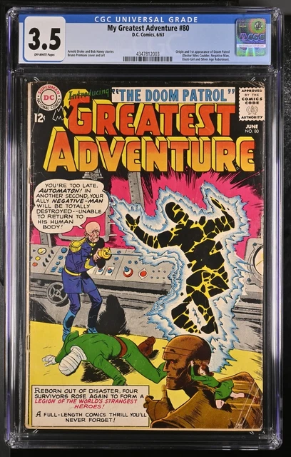 My Greatest Adventure #80 CGC 3.5 🔑 Origin & 1st App. Doom Patrol (TV) DC 1963