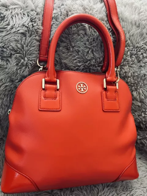 NWT TORY BURCH York Combo CROSSBODY In Hot Pink Carnation Red saffiano  Leather