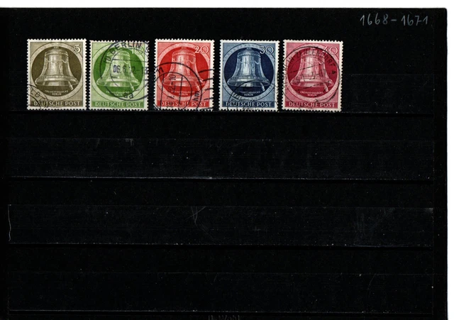 Berlin 1951 Michel Nr 82-86 Glocken Klöppel rechts gestempelt aus Sammlung