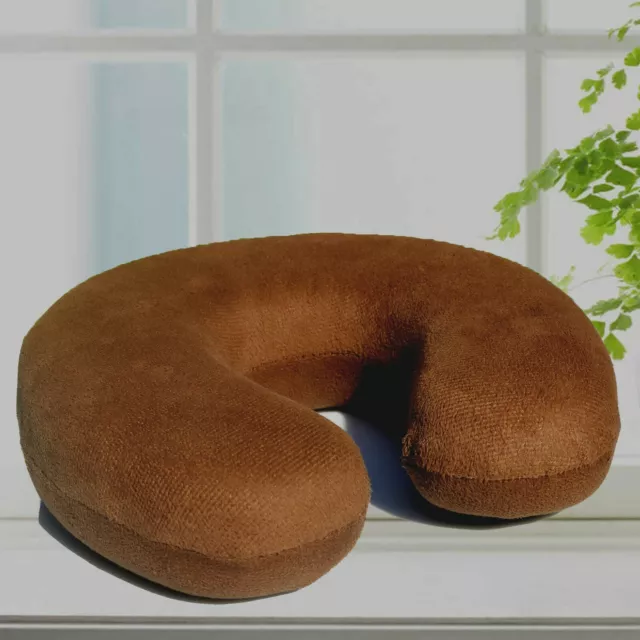 Memory Foam U Shaped Travel Sleep Pillow Neck Support Head Cushion Dark Brown