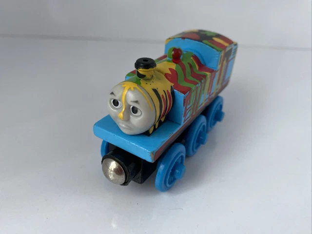 WOODEN THOMAS THE Tank Engine & Friends Train Paint Splattered Thomas £ ...