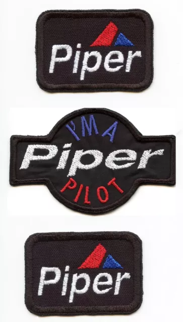 PIPER Pilot - 3 Patch Set #1 - PA28 Cherokee Flying Aircraft - FREE P&P - UK