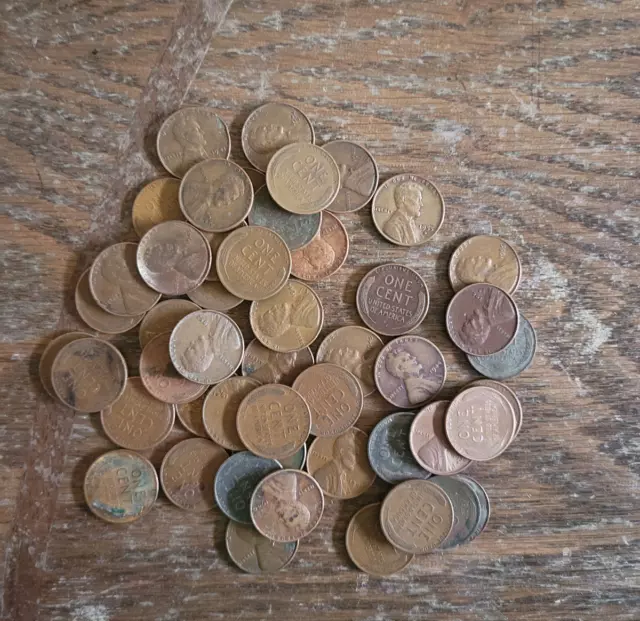(50) 1909-1958 PDS LINCOLN WHEAT CENT PENNY US Coin Lot mixed dates & mints cool