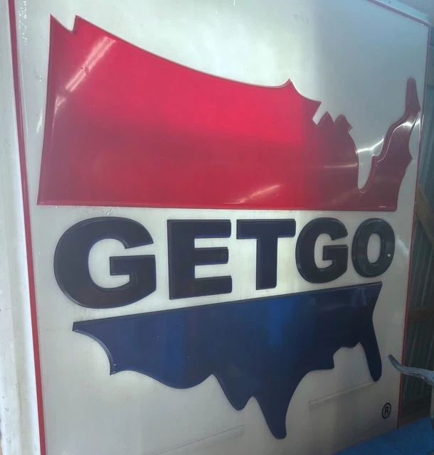 Metal Getgo Signs VINTAGE LARGE PLASTIC GETGO Advertising Signs Gas and Convenience ...
