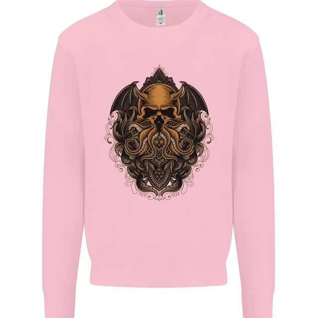Felpa da uomo Cthulhu Octopus Kraken Devil Skull Demon 12