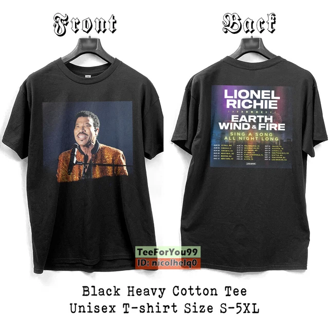LIONEL RICHIE AND Earth Wind & Fire Tour 2023 Black Unisex TShirt Size