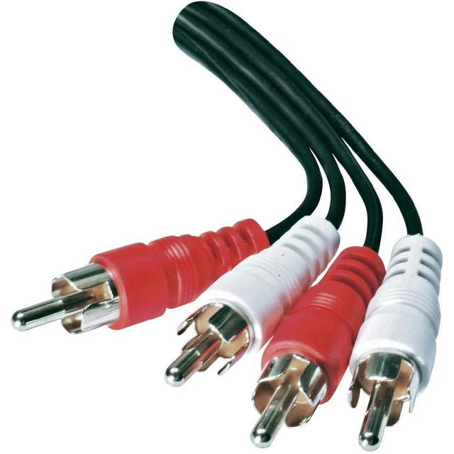 BELKIN 2 RCA to 2 RCA Male to Male Twin Phono Cable Lead Stereo Audio 1.5m