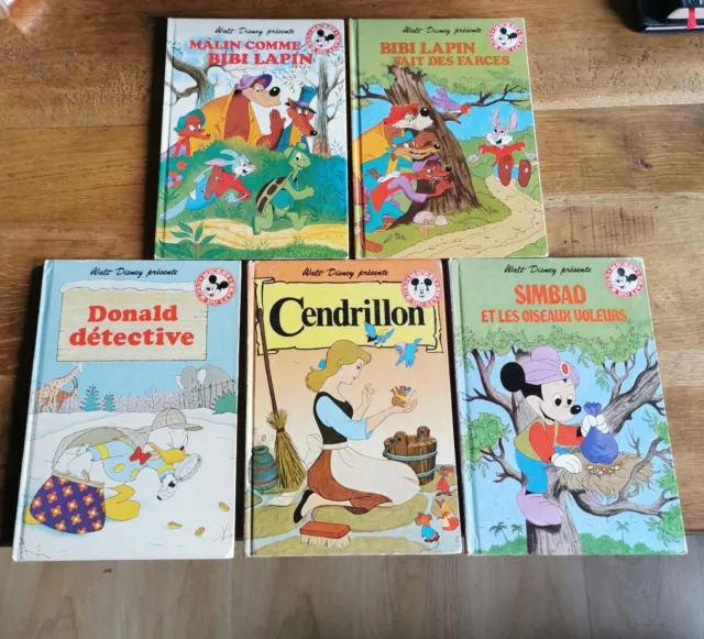 Lot 5 livres Walt Disney Mickey club du livre Vintage