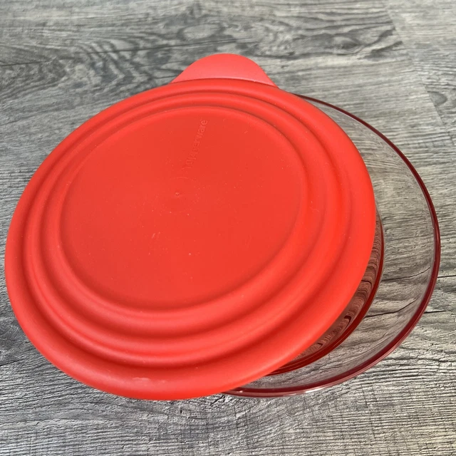 Tazón Tupperware Eleganzia 0,6 litros rojo con tapa