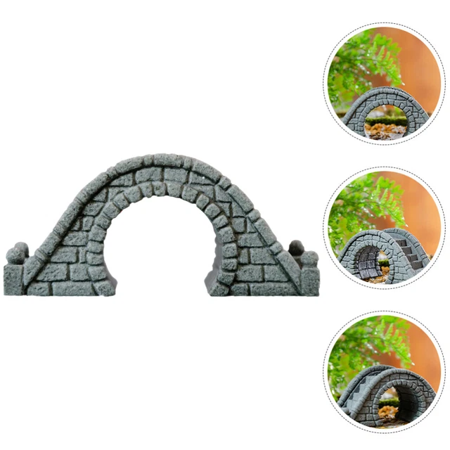 Miniature Bridge Figurine Bonsai Landscape Bridge Adornment Small Resin Bridge