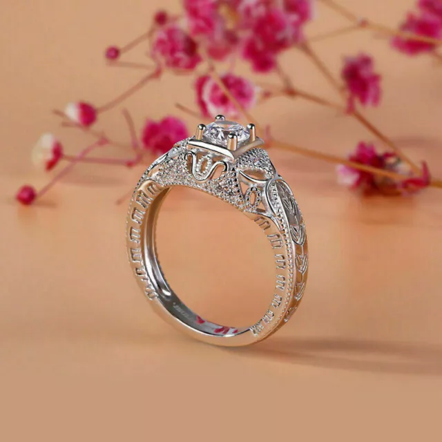 Victorian Royal Style 2.56 Carat Round Cut Lab-Created Diamond Old Vintage Rings 2