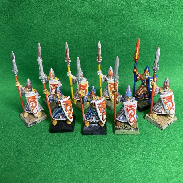 Warhammer 9 High Elf Spearmen Embossed Shields Games Workshop 90s Elves Citadel