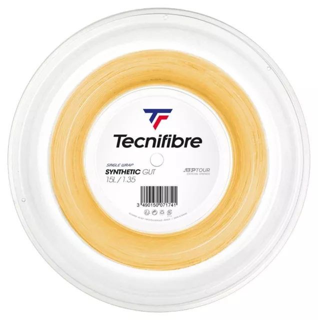 Tecnifibre SYNTHETIC GUT Tennis Squash String - 1.35mm/15L - 200m Reel - Gold